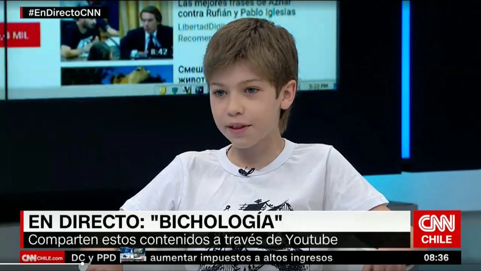 Entrevista en directo a Dante Vergara en CNN Chile en diciembre de 2018